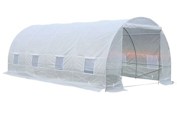Outsunny 20' x 10' x 7' Freestanding High Tunnel Walk-in Garden Greenhouse Kit - White