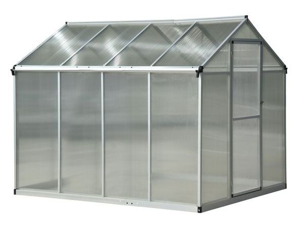 Outsunny Stable Walk-In Garden Greenhouse 8’L x 6.25'W with Roof Vent for Plants, Herbs, & Vegetables