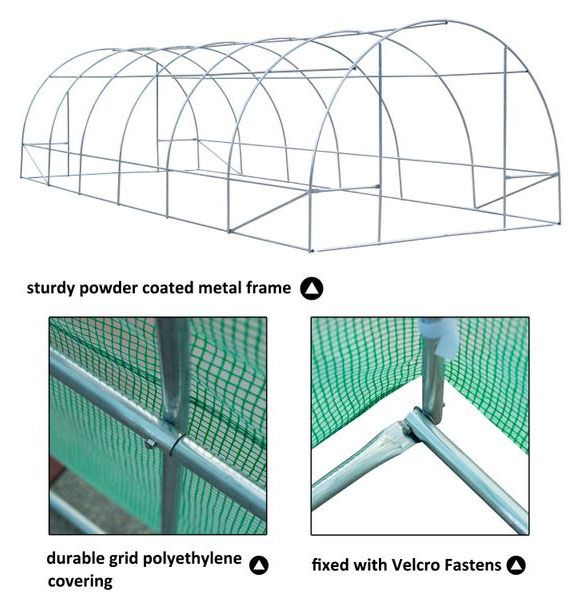 Outsunny 26' x 10' x 7' Outdoor Portable Walk-In Tunnel Greenhouse with Windows