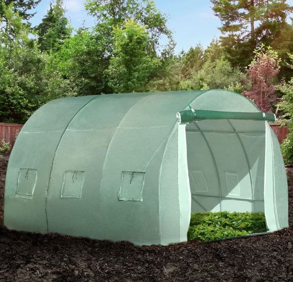 Outsunny 9.8x9.8x6.6ft Walk-in Greenhouse PE Cover Outdoor Tunnel Shed