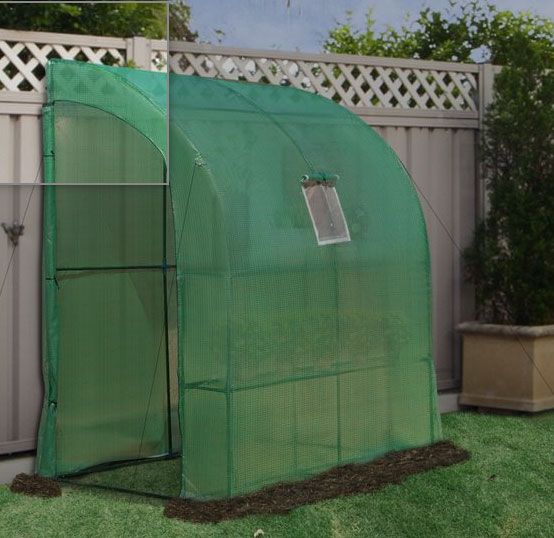 Outsunny 6.5' x 3.3' x 7' Walk-In Wall Greenhouse with Window Doors and 2 Tier Shelves