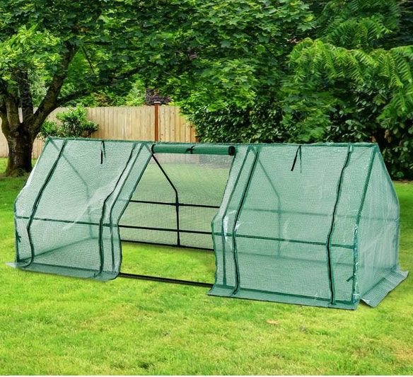 Outsunny 9' L x 3' W x 3' H Outdoor Portable Flower Plant Garden Greenhouse Kit