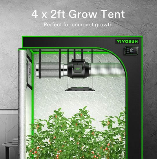 VIVOSUN S425 4x2 Mylar Grow Tent, 48