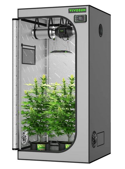 VIVOSUN G336 Upgraded 3x3 Mylar Grow Tent with 19mm Poles, 36