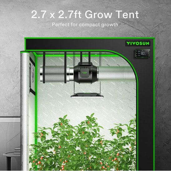 VIVOSUN S276 2.7x2.7 Mylar Grow Tent, 32