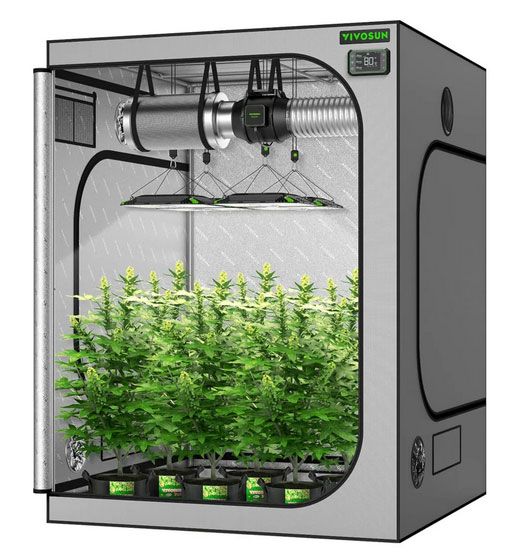 VIVOSUN G558 Upgraded 5x5 Mylar Grow Tent with 22mm Poles, 60