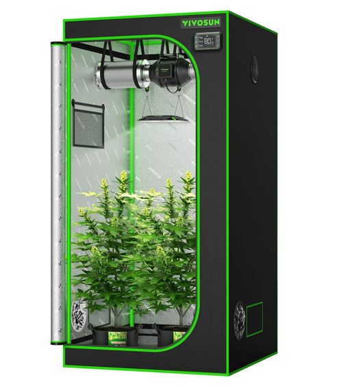 VIVOSUN S336 3x3 Mylar Grow Tent, 36