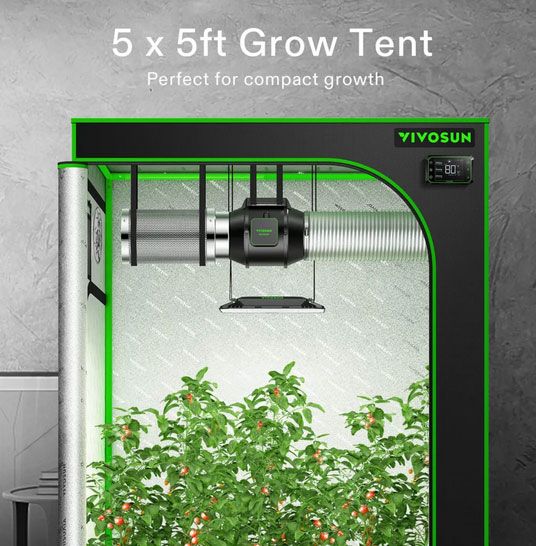 VIVOSUN S558 5x5 Mylar Grow Tent, 60